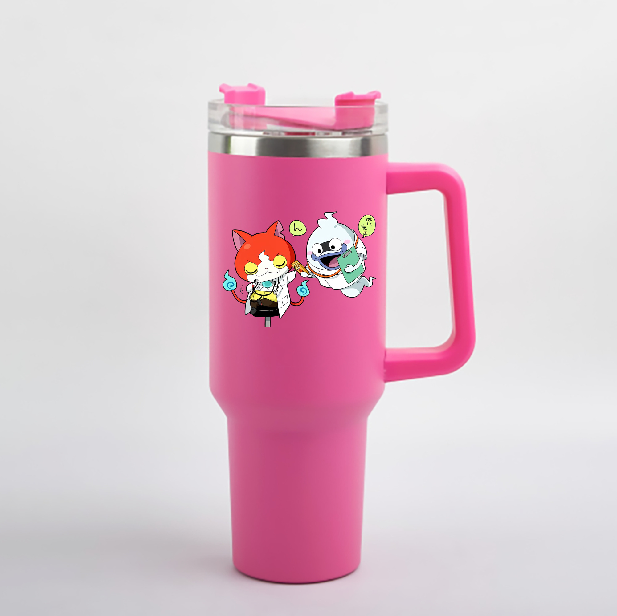 （画像用） 妖怪ウォッチ Yo-kai Watch 1200mL車用タンブラー - クリスタルステッカー（プラスチックストロー付き）